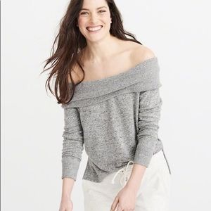 Grey Off The Shoulder Sweater